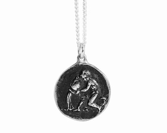 Aquarius Zodiac Coin Pendant