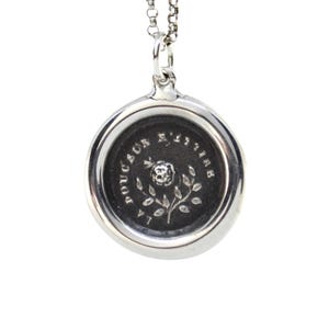 Round Butterfly and Rose Wax Seal Pendant