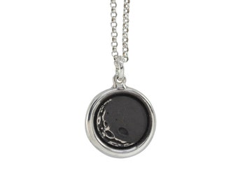 Waning Crescent Moon Wax Seal Pendant