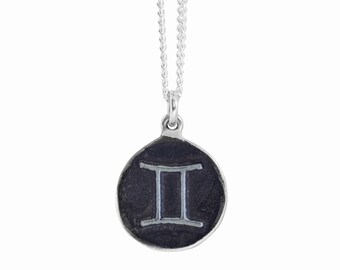 Gemini Zodiac Symbol Coin Pendant