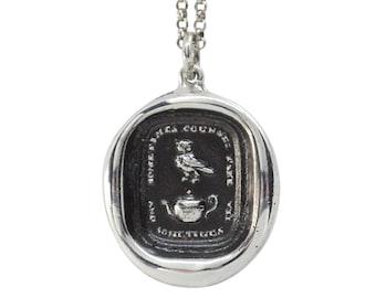 Owl & Teapot Wax Seal Pendant