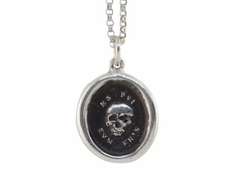 MEMENTO MORI SKULL- Oval Wax Seal Pendant