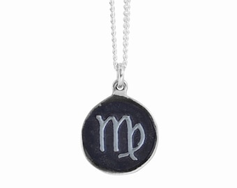 Virgo Zodiac Symbol Coin Pendant