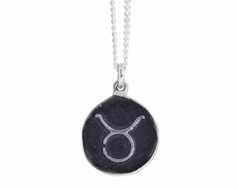Taurus Zodiac Symbol Coin Pendant