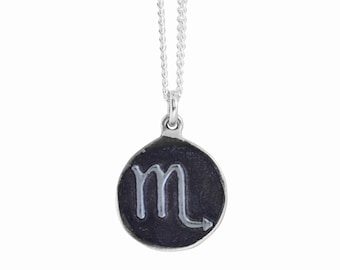 Scorpio Zodiac Symbol Coin Pendant