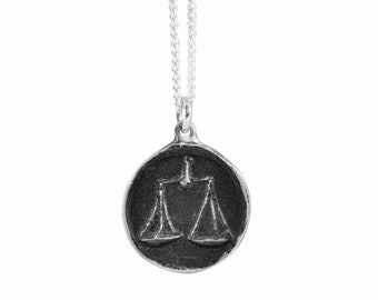 Libra Zodiac Coin Pendant