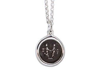 Gemini Zodiac Mini Wax Seal Pendant