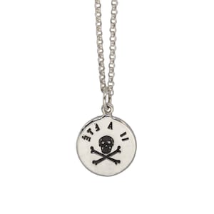 LIFE AFTER DEATH- Skull and crossbones- Double Sided Intaglio Pendant