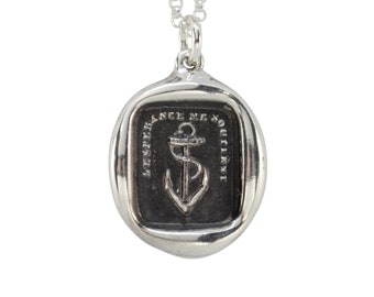 Anchor & Motto Wax Seal Pendant