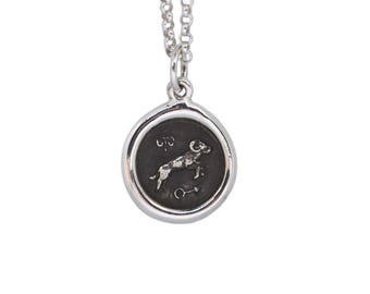 Aries Zodiac Mini Wax Seal Pendant