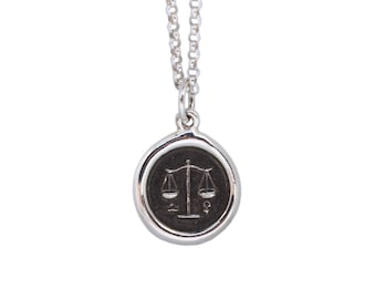 Libra Zodiac Mini Wax Seal Pendant