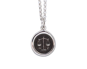 Libra Zodiac Mini Wax Seal Pendant