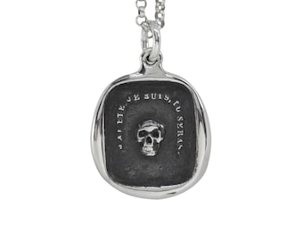MEMENTO MORI Skull- Rectangle Wax Seal Pendant