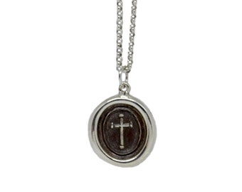 Rugged Cross Wax Seal Pendant