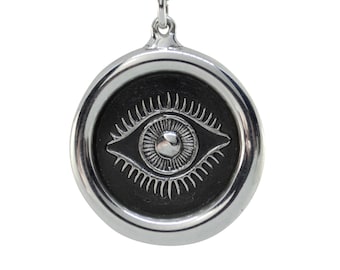 Large Evil Eye Wax Seal Pendant- Round