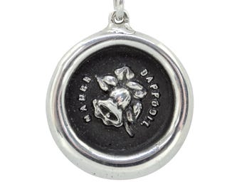 March Daffodil Birth Month Flower Wax Seal Pendant