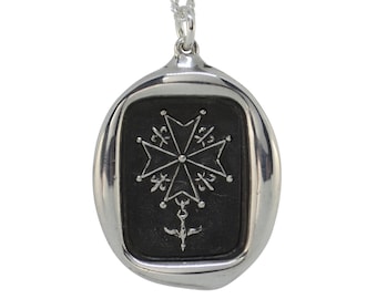 Huguenot Cross Wax Seal Pendant