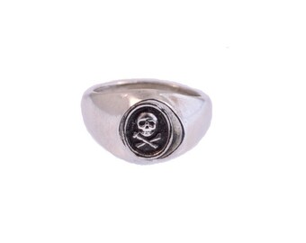 Skull & Crossbones Wax Seal Signet Ring