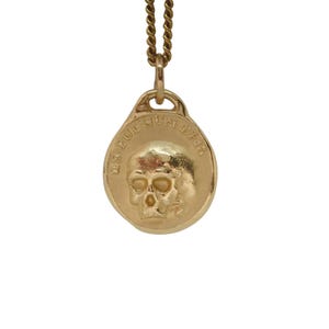 MEMENTO MORI SKULL Disc Pendant- Solid 14k Gold