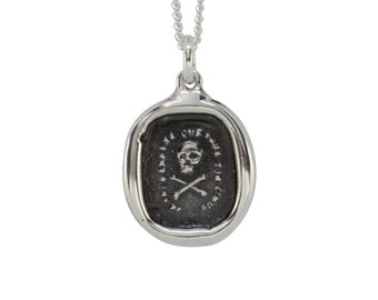 Skull & Crossbones- Rectangle Wax Seal Pendant