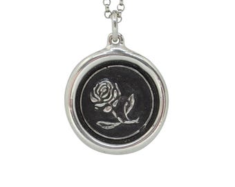 Blossoming Rose Wax Seal Pendant