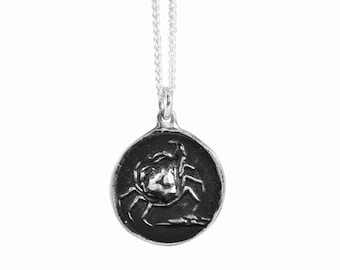 Cancer Zodiac Coin Pendant