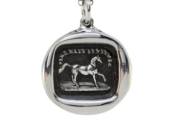 High Spirited Yet Sensitive- Horse Wax Seal Pendant