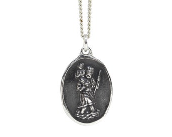 Saint Christopher Medal- Sterling Silver Pendant