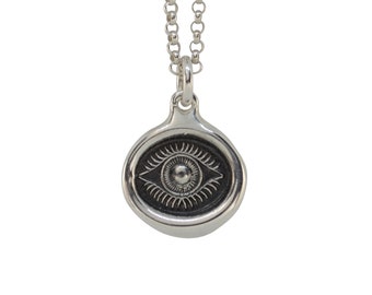 Evil Eye Wax Seal Pendant- Oval