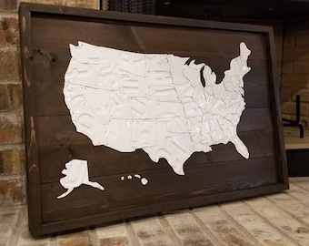 License Plate Map, Authentic US License Plates