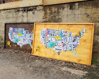 License Plate Map, Authentic US License Plates