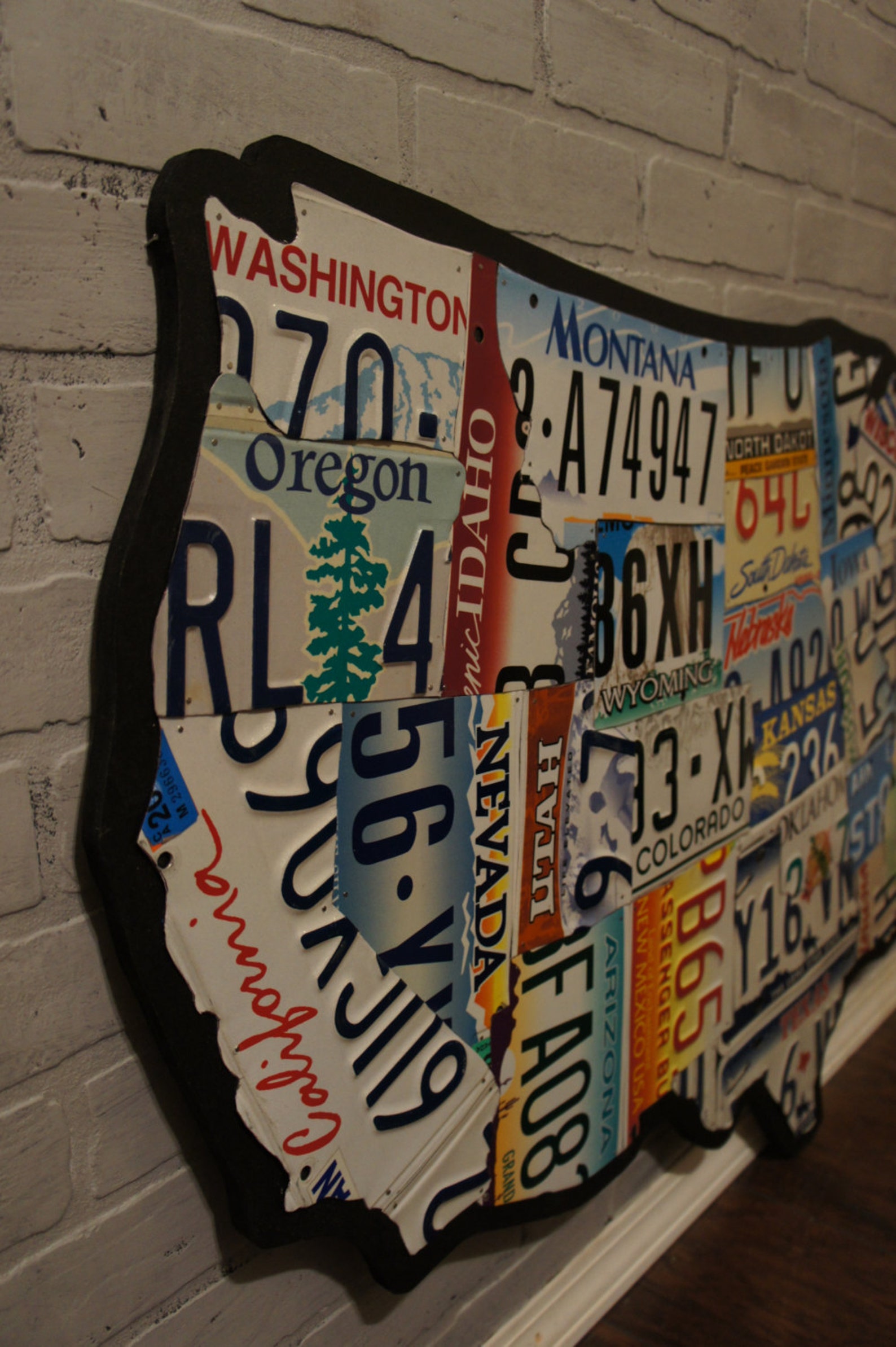 License Plate Map, Authentic USA Plates new Large Size Etsy