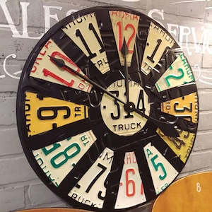 Vintage License Plate Clock