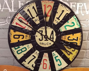Vintage License Plate Clock