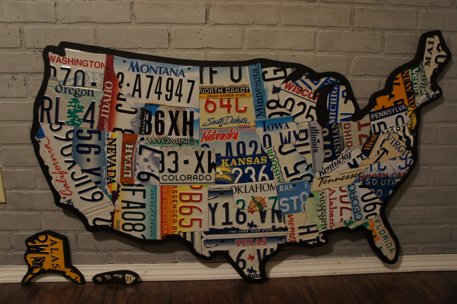 License Plate Map, Authentic USA Plates new Large Size Etsy