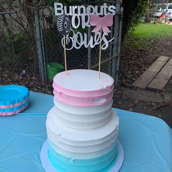 Burnouts or Bows Cake topper