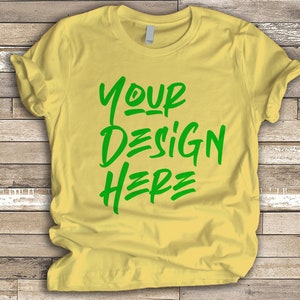 Bella Canvas 3001 MAIZE YELLOW mock up tee | flat jpeg mock up