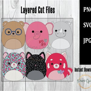 Zoo Animals Squishmallows Pack SVG PNG JPG