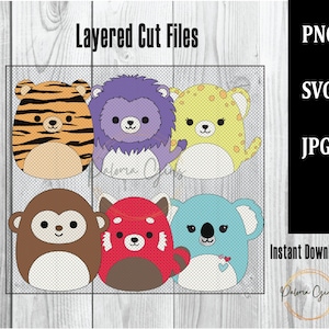 Zoo Animals Squishmallows Pack SVG PNG JPG