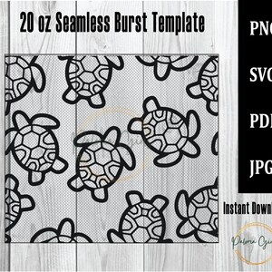 Sea Turtle Burst Tumbler Template Seamless, Straight Burst SVG, Straight Burst PNG