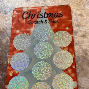 Carte de Noël à gratter et à économiser - plastifiée