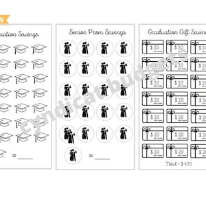 Schulabschluss Ersparnis Tracker PDF Digital Printable