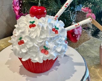 Fake Cherry cupcake
