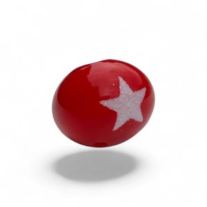 Glitter Star Tipped Clown Nose, Self-Attaching Red Clown Nose, Glueless, Stringless, Professional Nose | Handmade Red Rubber Nose