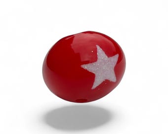 Glitter Star Tipped Clown Nose, Self-Attaching Red Clown Nose, Glueless, Stringless, Professional Nose | Handmade Red Rubber Nose