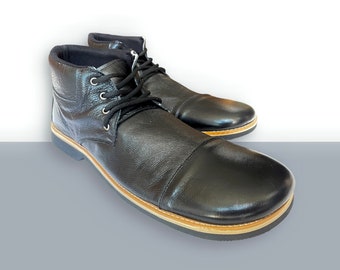 Handmade Leather Clown Shoes Black | Oversize Flapjack-Style Professional Circus Costume Footwear
