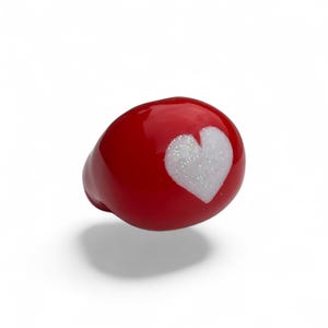 Glitter Heart Tipped Clown Nose, Self-Attaching Red Clown Nose, Glueless, Stringless, Professional Nose | Handmade Red Rubber Nose