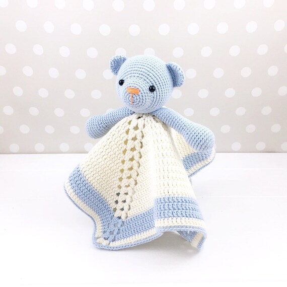 Ours Doudou Bebe Pour Garcon Mignon Calin Doudou Au Crochet Etsy