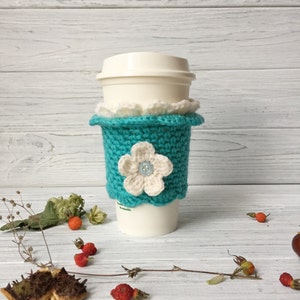 Mint Cup Warmer, Tea Cozy, Coffee Cozy, Coffee Cover, Tea Cup Cozy, Coffee Sleeve,  Cup Cozy, Coffee Cup Cozy, Organic Coffee Cozy
