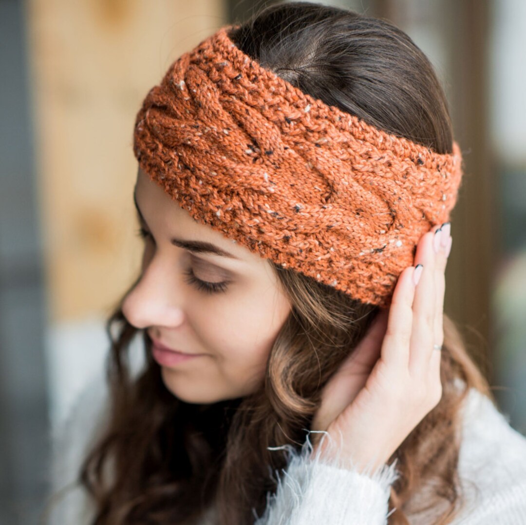 Braid Knit Headband Knit Headbands Cable Knit Headband Cozy Etsy